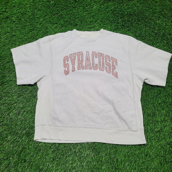 VTG Champion Reverse Weave Syracuse Short Sleeve Sweatshirt Mens XL (Tagged M) - Picture 1 of 12